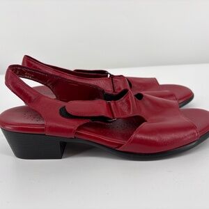 SAS Tripad Comfort Suntimer Red Leather Womens Comfort Slingback Sandals 8.5 USA